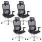 Executive Mid Back Office Chair Tilt Mechanism with Headrest Office Chair 4 Piece Set Metal Clearhalo 'furn' 'furn_office_chair' 'Furniture' 'Office Chairs' 'Office Furniture' 'office_chair' 6069807