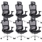 Executive Mid Back Office Chair Tilt Mechanism with Headrest Office Chair 6 Piece Set Metal Clearhalo 'furn' 'furn_office_chair' 'Furniture' 'Office Chairs' 'Office Furniture' 'office_chair' 6069810