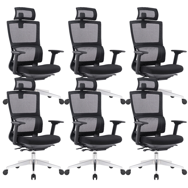 Executive Mid Back Office Chair Tilt Mechanism with Headrest Office Chair 6 Piece Set Metal Clearhalo 'furn' 'furn_office_chair' 'Furniture' 'Office Chairs' 'Office Furniture' 'office_chair' 6069810