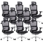 Executive Mid Back Office Chair Tilt Mechanism with Headrest Office Chair 8 Piece Set Metal Clearhalo 'furn' 'furn_office_chair' 'Furniture' 'Office Chairs' 'Office Furniture' 'office_chair' 6069812