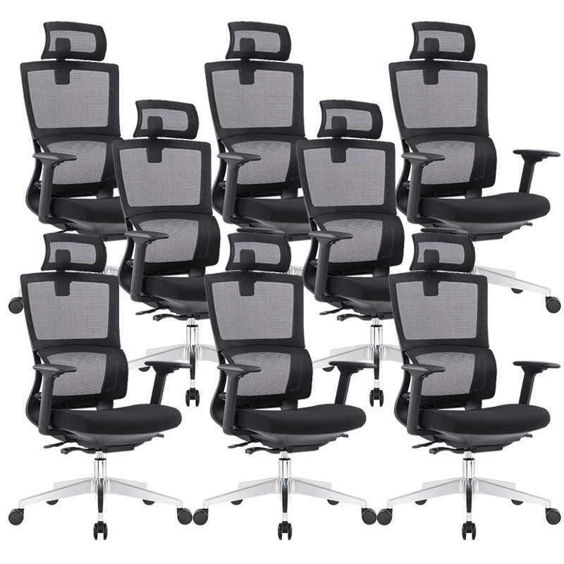 Executive Mid Back Office Chair Tilt Mechanism with Headrest Office Chair 8 Piece Set Metal Clearhalo 'furn' 'furn_office_chair' 'Furniture' 'Office Chairs' 'Office Furniture' 'office_chair' 6069812