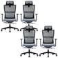 Executive Mid Back Office Chair Tilt Mechanism with Headrest Office Chair 4 Piece Set Nylon Clearhalo 'furn' 'furn_office_chair' 'Furniture' 'Office Chairs' 'Office Furniture' 'office_chair' 6069817