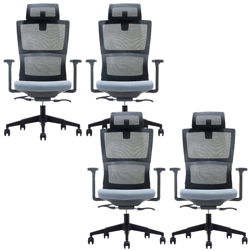 Executive Mid Back Office Chair Tilt Mechanism with Headrest Office Chair 4 Piece Set Nylon Clearhalo 'furn' 'furn_office_chair' 'Furniture' 'Office Chairs' 'Office Furniture' 'office_chair' 6069817