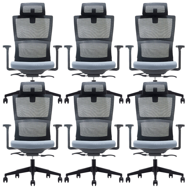Executive Mid Back Office Chair Tilt Mechanism with Headrest Office Chair 6 Piece Set Nylon Clearhalo 'furn' 'furn_office_chair' 'Furniture' 'Office Chairs' 'Office Furniture' 'office_chair' 6069819