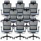 Executive Mid Back Office Chair Tilt Mechanism with Headrest Office Chair 8 Piece Set Nylon Clearhalo 'furn' 'furn_office_chair' 'Furniture' 'Office Chairs' 'Office Furniture' 'office_chair' 6069821