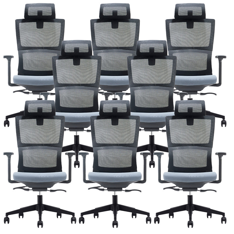 Executive Mid Back Office Chair Tilt Mechanism with Headrest Office Chair 8 Piece Set Nylon Clearhalo 'furn' 'furn_office_chair' 'Furniture' 'Office Chairs' 'Office Furniture' 'office_chair' 6069821