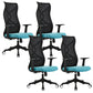 Fixed Arms Office Chair Microfiber Desk High Back Chair Swivel Ergonomic