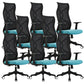 Fixed Arms Office Chair Microfiber Desk High Back Chair Swivel Ergonomic