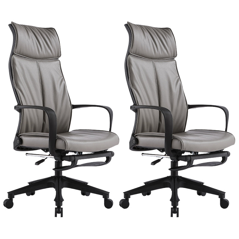 Sedia da ufficio a braccio fisso in fico in pelle posteriori in pelle ruote ergonomiche