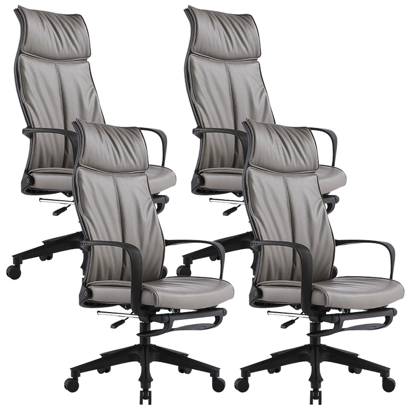 Sedia da ufficio a braccio fisso in fico in pelle posteriori in pelle ruote ergonomiche