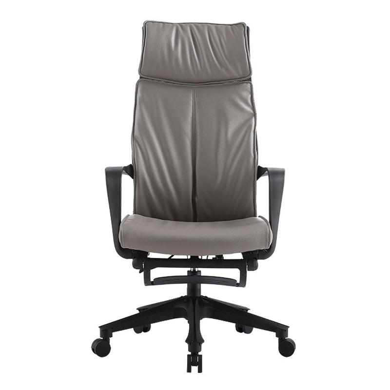Sedia da ufficio a braccio fisso in fico in pelle posteriori in pelle ruote ergonomiche