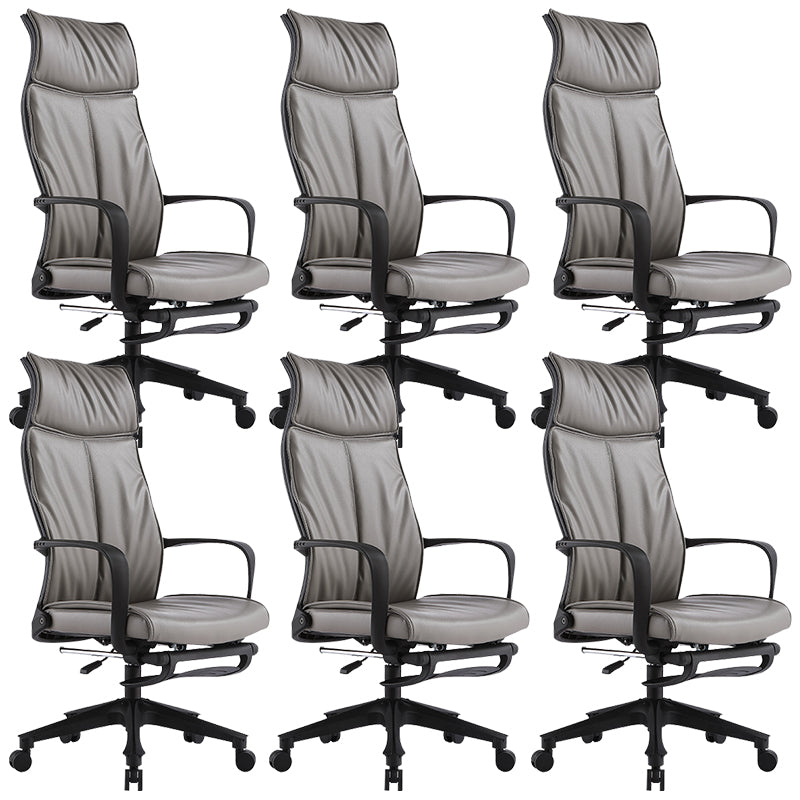 Sedia da ufficio a braccio fisso in fico in pelle posteriori in pelle ruote ergonomiche