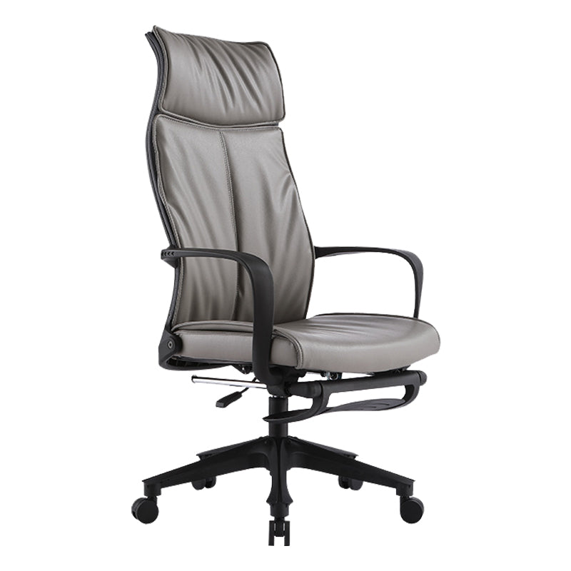 Sedia da ufficio a braccio fisso in fico in pelle posteriori in pelle ruote ergonomiche