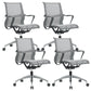 Modern Office Chair with Wheels Mid-Back Mesh Desk Chair Ergonomic Chair 4 Piece Set Clearhalo 'furn' 'furn_office_chair' 'Furniture' 'Office Chairs' 'Office Furniture' 'office_chair' 6069925