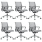 Modern Office Chair with Wheels Mid-Back Mesh Desk Chair Ergonomic Chair 6 Piece Set Clearhalo 'furn' 'furn_office_chair' 'Furniture' 'Office Chairs' 'Office Furniture' 'office_chair' 6069927
