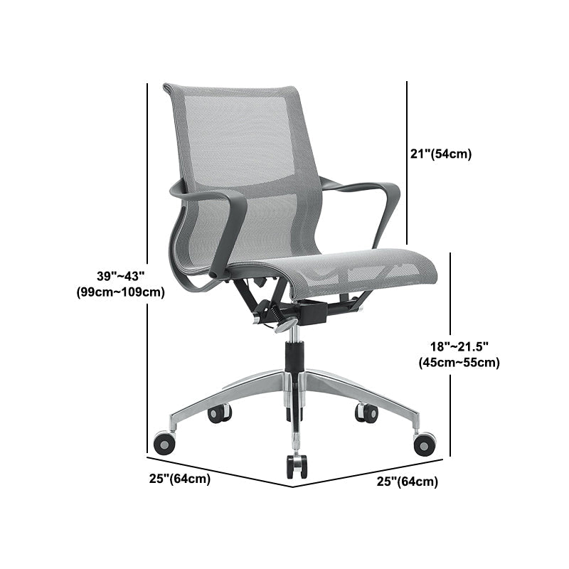 Modern Office Chair with Wheels Mid-Back Mesh Desk Chair Ergonomic Chair Clearhalo 'furn' 'furn_office_chair' 'Furniture' 'Office Chairs' 'Office Furniture' 'office_chair' 6069934