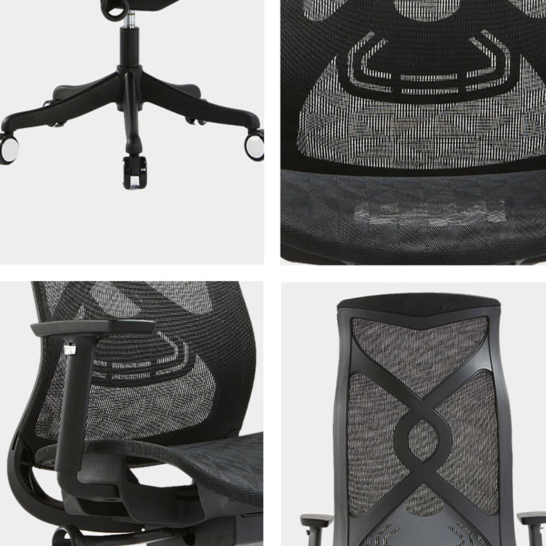 Fixed Arms Office Chair Microfiber Task High Back Chair Breathable AirGrid Ergonomic Clearhalo 'furn' 'furn_office_chair' 'Furniture' 'Office Chairs' 'Office Furniture' 'office_chair' 6070026