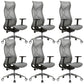 Fixed Arms Office Chair Microfiber Task High Back Chair Breathable AirGrid Ergonomic Gray 6 Piece Set Clearhalo 'furn' 'furn_office_chair' 'Furniture' 'Office Chairs' 'Office Furniture' 'office_chair' 6070027