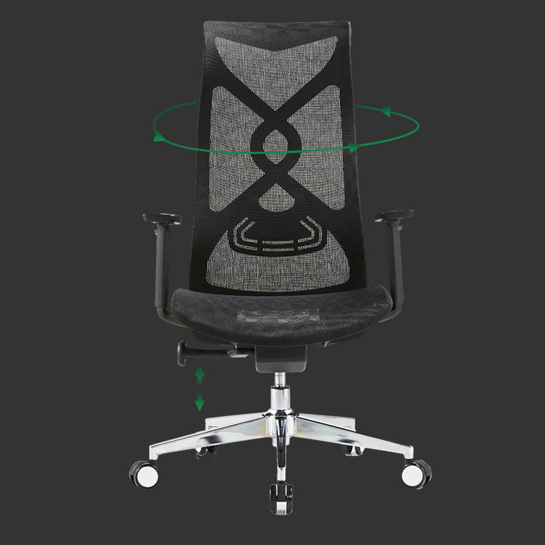 Fixed Arms Office Chair Microfiber Task High Back Chair Breathable AirGrid Ergonomic Clearhalo 'furn' 'furn_office_chair' 'Furniture' 'Office Chairs' 'Office Furniture' 'office_chair' 6070028