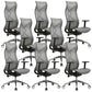 Fixed Arms Office Chair Microfiber Task High Back Chair Breathable AirGrid Ergonomic Gray 8 Piece Set Clearhalo 'furn' 'furn_office_chair' 'Furniture' 'Office Chairs' 'Office Furniture' 'office_chair' 6070029