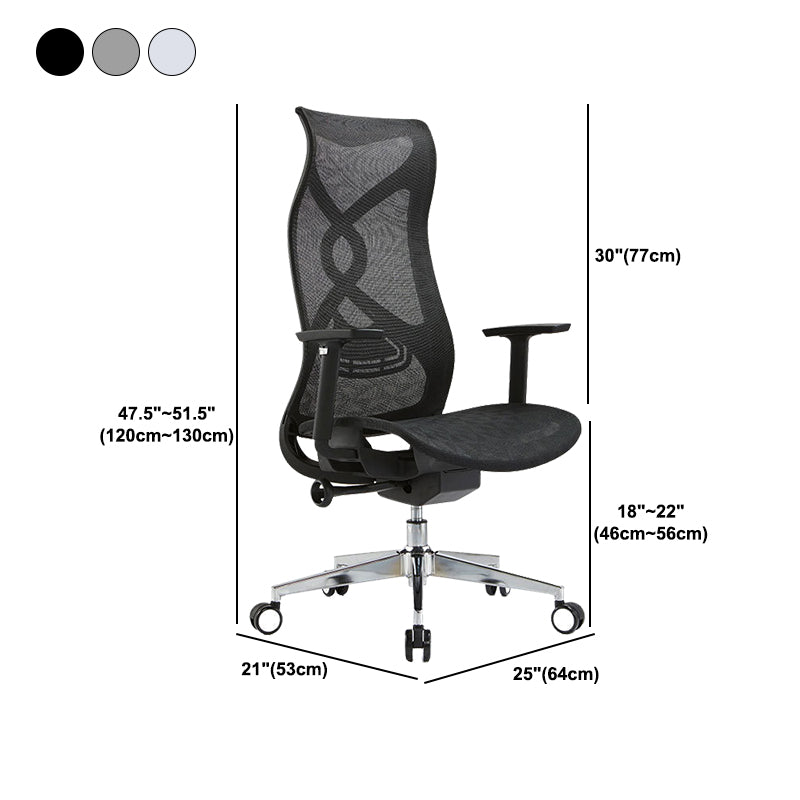Fixed Arms Office Chair Microfiber Task High Back Chair Breathable AirGrid Ergonomic Clearhalo 'furn' 'furn_office_chair' 'Furniture' 'Office Chairs' 'Office Furniture' 'office_chair' 6070035