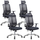 Height-adjustable Office Chair with Breathable AirGrid Arm Chair Black 4 Piece Set Metal Clearhalo 'furn' 'furn_office_chair' 'Furniture' 'Office Chairs' 'Office Furniture' 'office_chair' 6070040