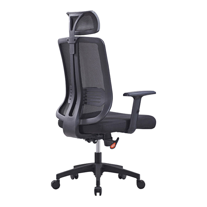 Height-adjustable Office Chair with Breathable AirGrid Arm Chair Black 1 Piece Nylon Clearhalo 'furn' 'furn_office_chair' 'Furniture' 'Office Chairs' 'Office Furniture' 'office_chair' 6070046