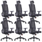 Height-adjustable Office Chair with Breathable AirGrid Arm Chair Black 6 Piece Set Nylon Clearhalo 'furn' 'furn_office_chair' 'Furniture' 'Office Chairs' 'Office Furniture' 'office_chair' 6070052