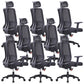 Height-adjustable Office Chair with Breathable AirGrid Arm Chair Black 8 Piece Set Nylon Clearhalo 'furn' 'furn_office_chair' 'Furniture' 'Office Chairs' 'Office Furniture' 'office_chair' 6070055