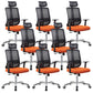 Height-adjustable Office Chair with Breathable AirGrid Arm Chair Orange 8 Piece Set Metal Clearhalo 'furn' 'furn_office_chair' 'Furniture' 'Office Chairs' 'Office Furniture' 'office_chair' 6070060
