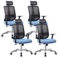 Height-adjustable Office Chair with Breathable AirGrid Arm Chair Blue 4 Piece Set Metal Clearhalo 'furn' 'furn_office_chair' 'Furniture' 'Office Chairs' 'Office Furniture' 'office_chair' 6070068