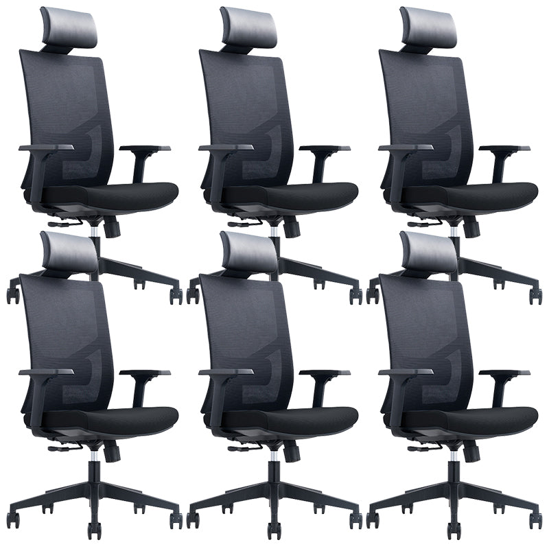 Contemporary Office Chair Mesh Computer Chair Ergonomic High Back Task Chair 6 Piece Set Clearhalo 'furn' 'furn_office_chair' 'Furniture' 'Office Chairs' 'Office Furniture' 'office_chair' 6070077