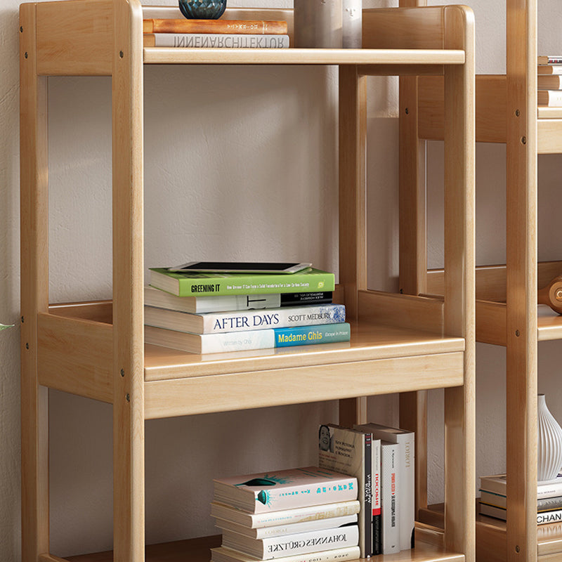 Modern Solid Wood Bookcase Open Back Standard Bookcase for Study