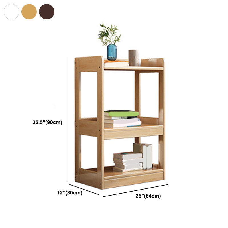 Modern Solid Wood Bookcase Open Back Standard Bookcase for Study