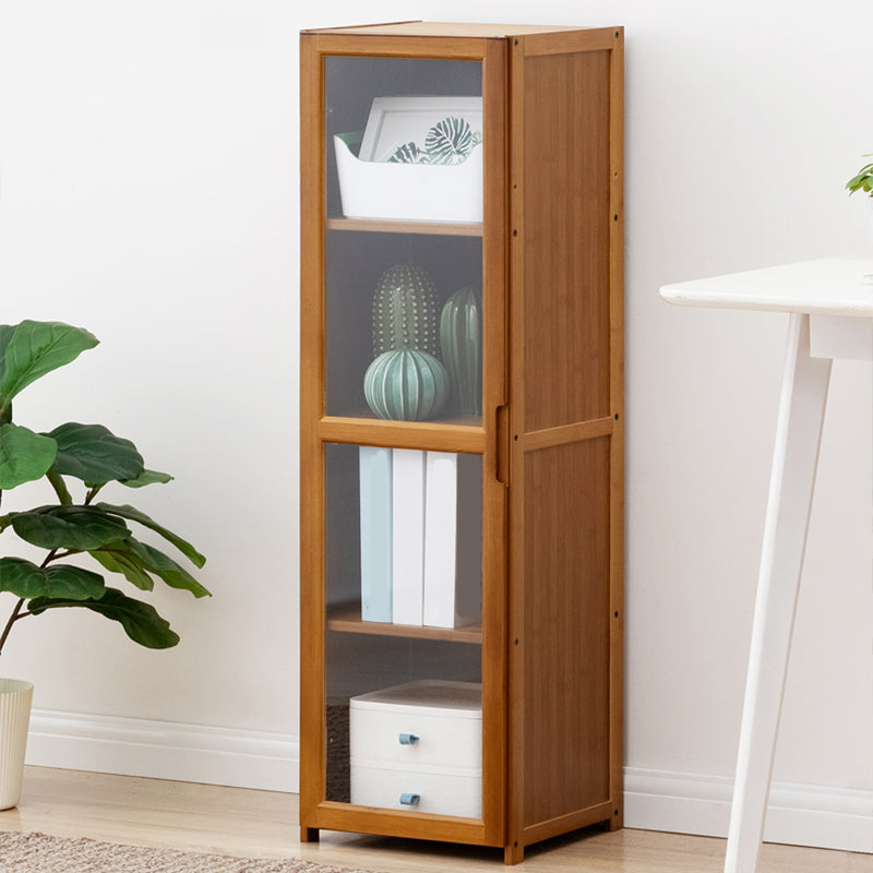 Contemporary Standard Shelf Bookcase Bamboo Book Shelf with Doors