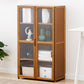 Contemporary Standard Shelf Bookcase Bamboo Book Shelf with Doors
