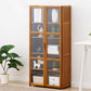 Contemporary Standard Shelf Bookcase Bamboo Book Shelf with Doors