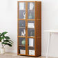Contemporary Standard Shelf Bookcase Bamboo Book Shelf with Doors