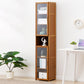 Contemporary Standard Shelf Bookcase Bamboo Book Shelf with Doors