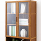 Contemporary Standard Shelf Bookcase Bamboo Book Shelf with Doors