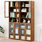 Contemporary Standard Shelf Bookcase Bamboo Book Shelf with Doors