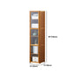 Contemporary Standard Shelf Bookcase Bamboo Book Shelf with Doors