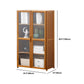Contemporary Standard Shelf Bookcase Bamboo Book Shelf with Doors