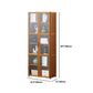 Contemporary Standard Shelf Bookcase Bamboo Book Shelf with Doors