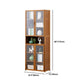 Contemporary Standard Shelf Bookcase Bamboo Book Shelf with Doors