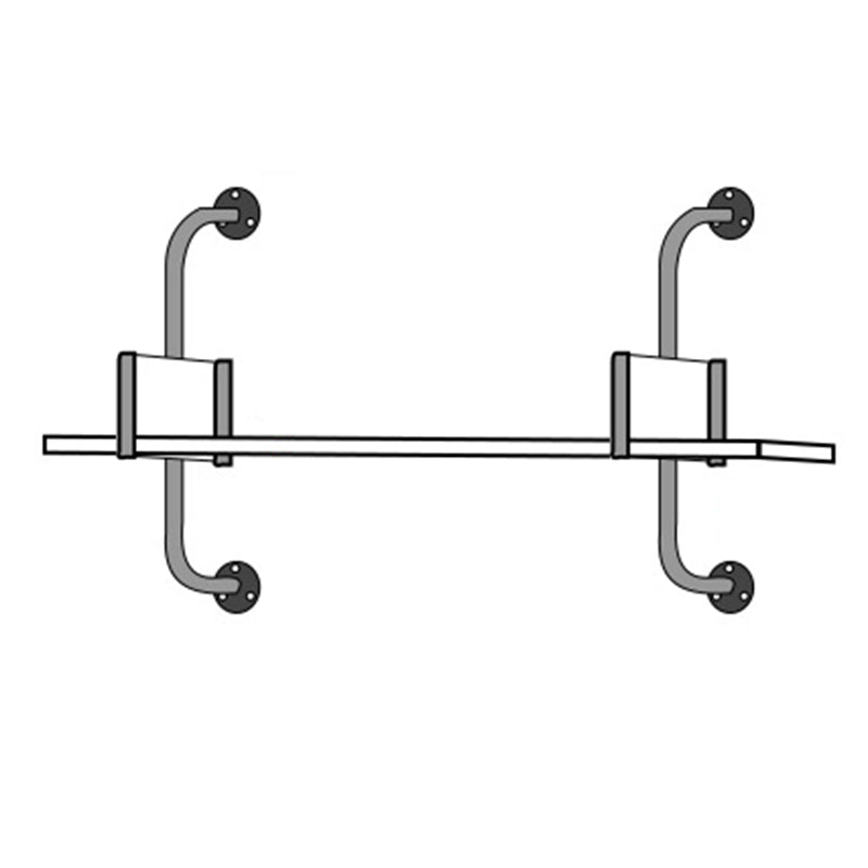 Modern Metal and Wood Bookcase Walnut Floating Bookshelf for Living Room 7.9" W