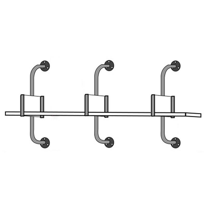 Modern Metal and Wood Bookcase Walnut Floating Bookshelf for Living Room 7.9" W