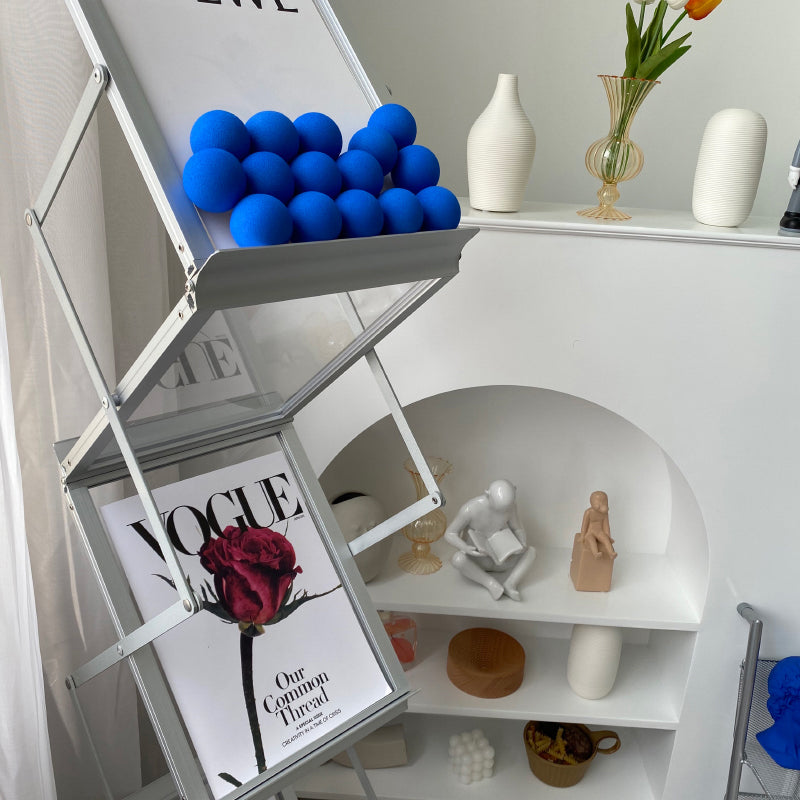 Modem & Contemporary Silver Bookcase Etagere Metal Book Shelf