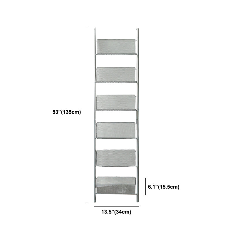 Modem & Contemporary Silver Bookcase Etagere Metal Book Shelf