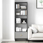 Gray Engineered Wood Bookcase Open Back with Shelves Bookshelf Vertical 19.7"L x 11.8"W x 70.9"H Clearhalo 'Bookcases' 'furn' 'furn_bookcases' 'Furniture' 'Office Furniture' 6070271